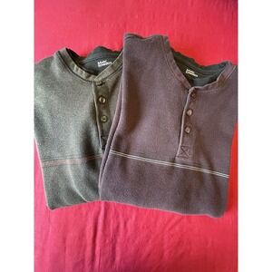 2 Marc Edward's Henley Thermal 1/4 Button Neck Waffle Texture Pull Over